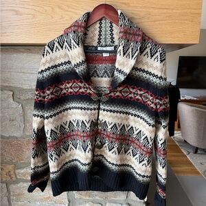 Susan Bristol Woman - Aztec / Western - 100% Wool - Sweater Jacket - Size L